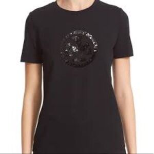 Tory Burch Black Sequin Circle Tee